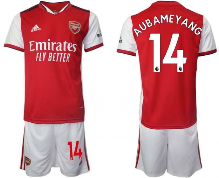 Arsenal Heimtrikot 2022 Aubameyang 14# Herren rot Kurzarm + Kurze Hosen