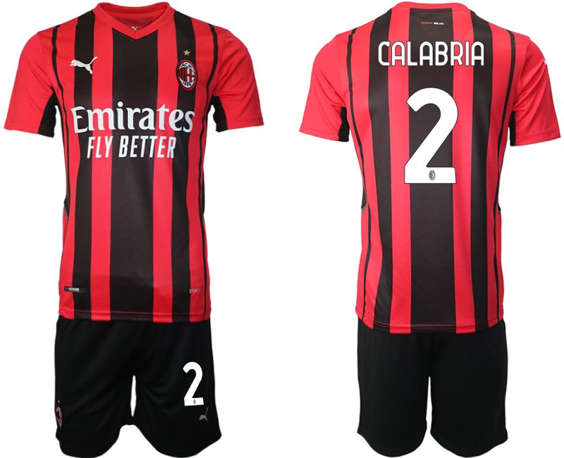 Davide Calabria #2 AC Mailand Herren Heimtrikot Offizielles Set