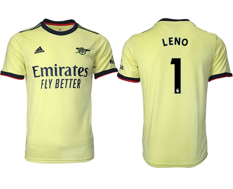 FC Arsenal Auswärts Fußball Trikot 2022 Gelb mit Aufdruck LENO 1