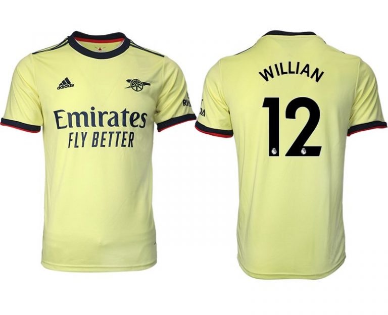 FC Arsenal Auswärts Fußball Trikot 2022 Gelb mit Aufdruck Willian 12