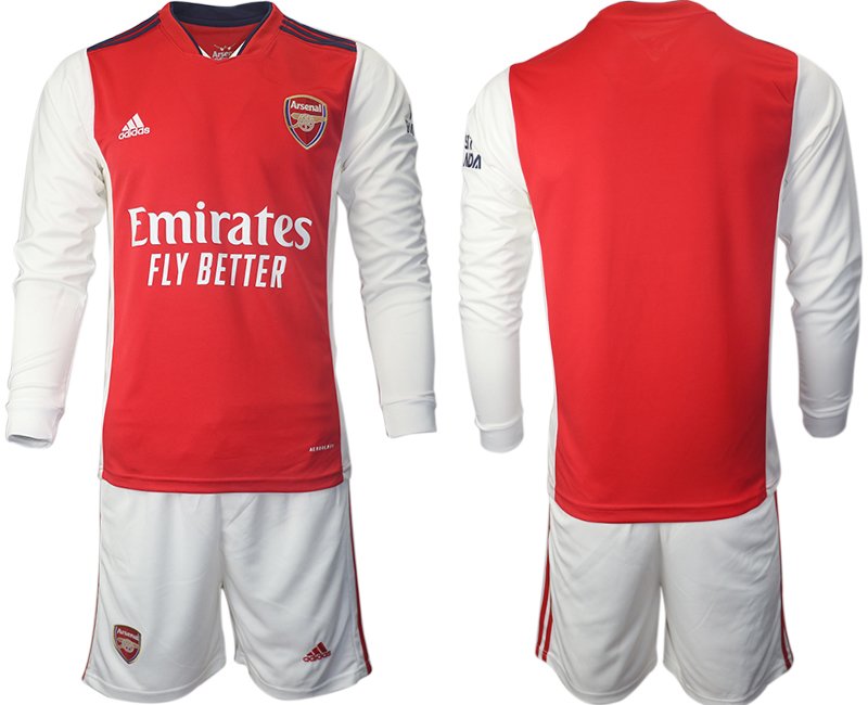 FC Arsenal Heimtrikot 2022 Langarm weiß/rot + Kurze Hosen