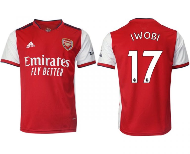 FC Arsenal Herren 2022 Heim Trikot rot/weiß mit Aufdruck IWOBI 17