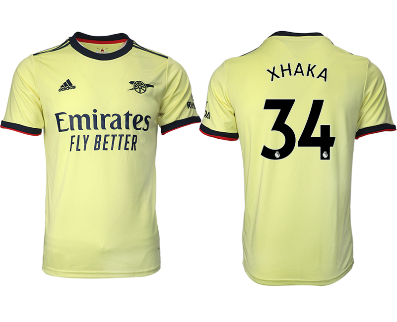 FC Arsenal London Trikot Away 2022 Gelb mit Aufdruck XHAKA 34