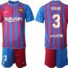 FC Barcelona Heimtrikot 2021/22 Herren Fußballtrikots blau mit Aufdruck PIQUE 3-1