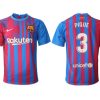 FC Barcelona Heimtrikot 2021/22 Herren Fußballtrikots blau mit Aufdruck PIQUE 3