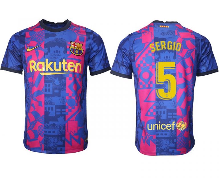 FC Barcelona Herren 3rd Kit 2021/22 mit Aufdruck SERGIO 5 günstig