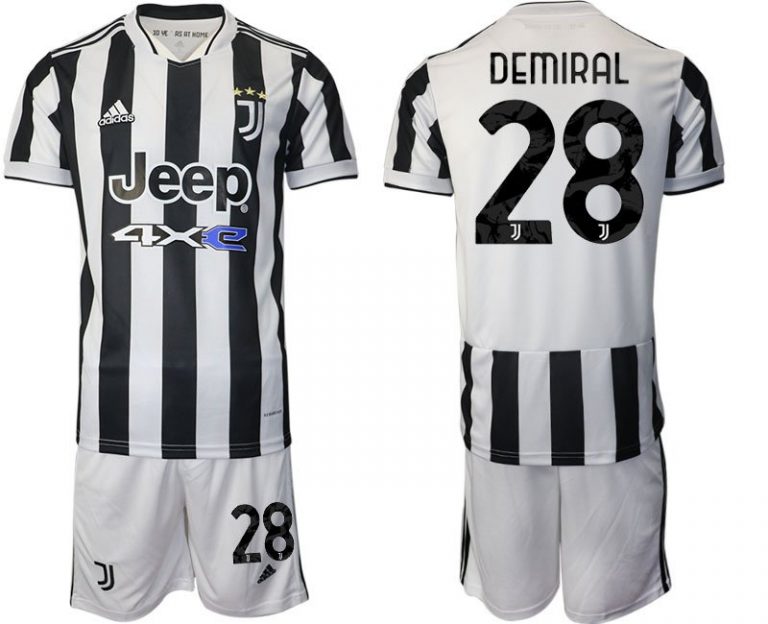 Günstige Fußballtrikots Juventus Heimtrikot 2022 Weiss/Schwarz mit Aufdruck Demiral 28-1