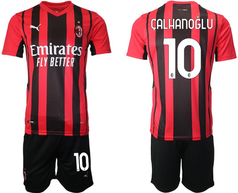 Hakan Çalhanoğlu #10 AC Milan Herren Heimtrikot Trikotsatz Kurzarm + Kurze Hosen