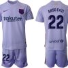 Herren Fußballtrikot FC Barcelona 2021/22 Auswärtstrikot lila/gelb mit Aufdruck ANSU FATI 22-1