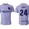 Herren Fußballtrikot FC Barcelona 2021/22 Auswärtstrikot lila/gelb mit Aufdruck FIRPO 24