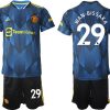 Herren Manchester United 2022 Ausweichtrikot blau mit Aufdruck Wan-Bissaka 29-1