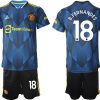 Manchester United Ausweichtrikot 2022 blau mit Aufdruck B.Fernandes 18-1