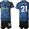 Manchester United Ausweichtrikot 2022 blau mit Aufdruck Cavani 21-1