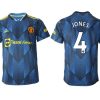 Manchester United Ausweichtrikot 2022 blau mit Aufdruck Jones 4