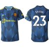 Manchester United Ausweichtrikot 2022 blau mit Aufdruck SHAW 23