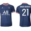 Paris Saint Germain Heimtrikot 2021/22 dunkelblau/weiß mit Aufdruck Ander Herrera 21