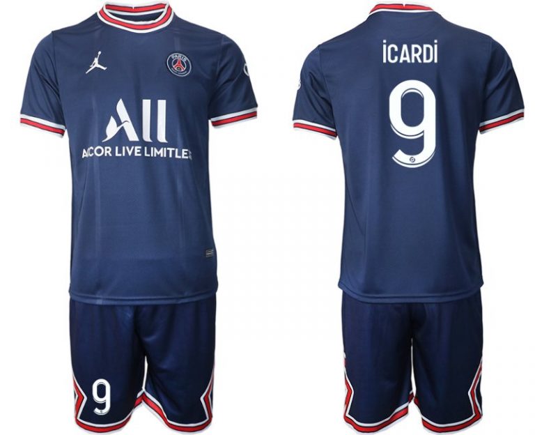 Paris Saint Germain Heimtrikot 2021/22 dunkelblau/weiß mit Aufdruck Icardi 9-1