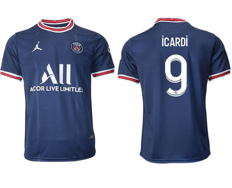 Paris Saint Germain Heimtrikot 2021/22 dunkelblau/weiß mit Aufdruck Icardi 9