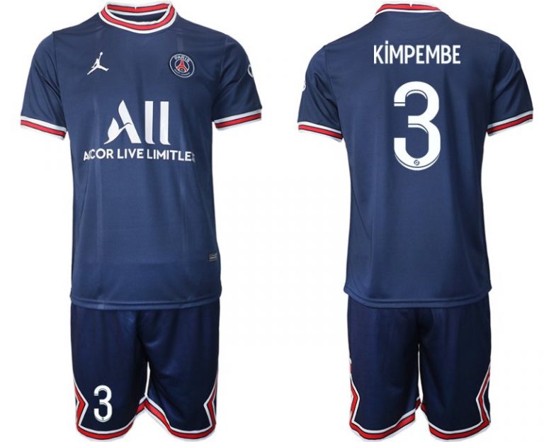 Paris Saint Germain Heimtrikot 2021/22 dunkelblau/weiß mit Aufdruck Kimpembe 3-1