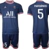 Paris Saint Germain Heimtrikot 2021/22 dunkelblau/weiß mit Aufdruck Marquinhos 5-1