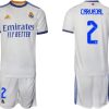 Real Madrid Heimtrikot 2022 weiß blau mit Aufdruck Carvajal 2-1