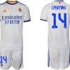 Real Madrid Heimtrikot 2022 weiß blau mit Aufdruck Casemiro 14-1