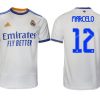 Real Madrid Heimtrikot 2022 weiß blau mit Aufdruck Marcelo 12