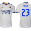 Real Madrid Heimtrikot 2022 weiß blau mit Aufdruck Mendy 23