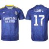 Real Madrid Herren Auswärtstrikot 2022 blau/weiß mit Aufdruck Lucas V. 17