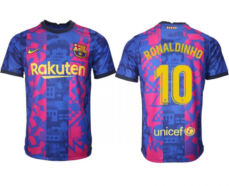 Ronaldinho 10 FC Barcelona Herren 3rd Trikot 2021/22 in blau kaufen