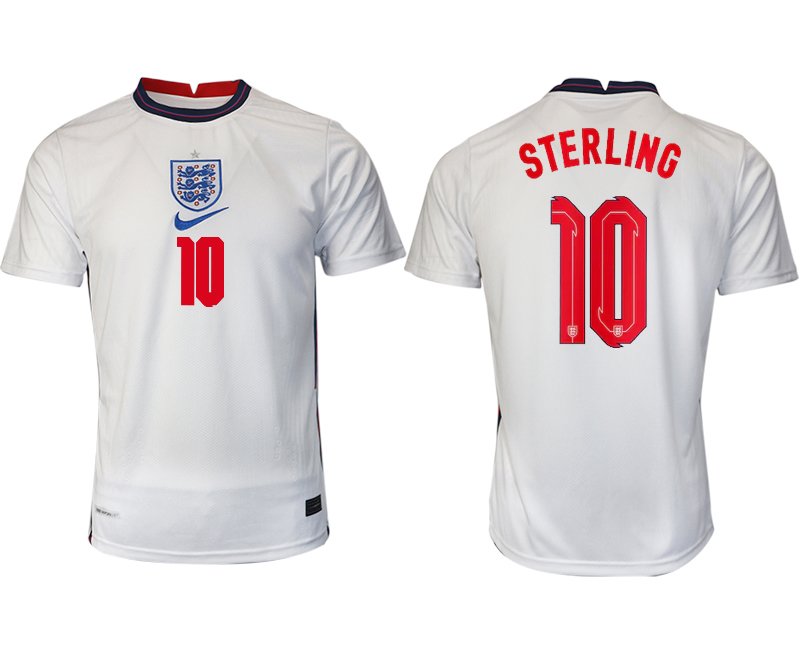 England Heimtrikot EM 2022 weiß/blau mit Aufdruck STERLING 10