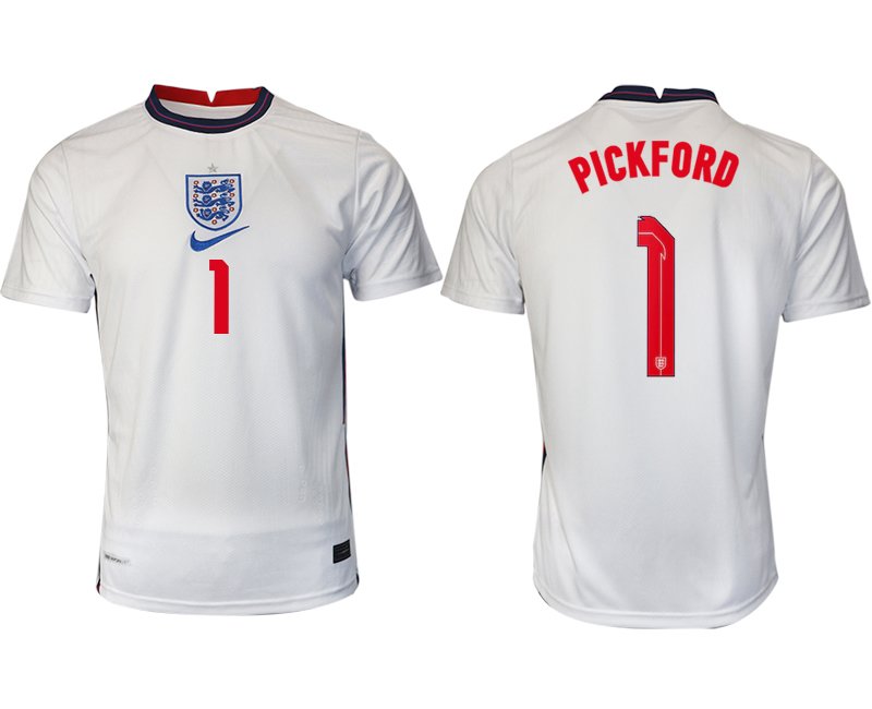 England Trikot Home EM 2022 weiß/blau mit Aufdruck PICKFORD 1