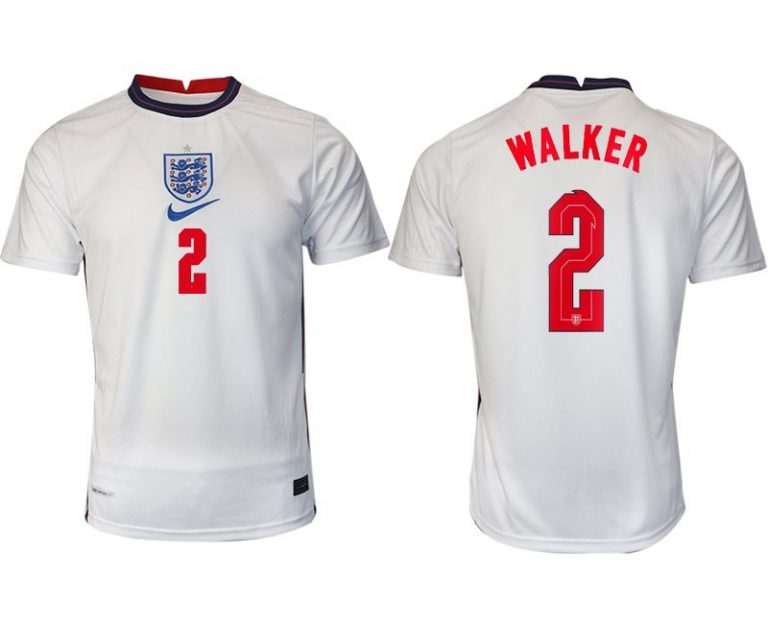 England Trikot Home EM 2022 weiß/blau mit Aufdruck WALKER 2