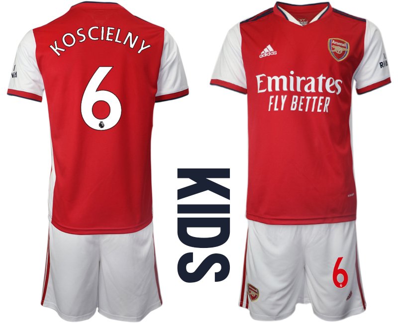 FC Arsenal Heimtrikot 2022 für Kinder weiß/rot mit Koscielny 6 Aufdruck