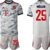 FC Bayern München 3rd Herren Trikot 21/22 Ausweichtrikot weiß mit Aufdruck Müller 25-1