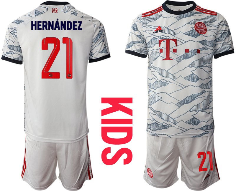 FC Bayern München Trikot 3rd in weiß 2022 für Kinder mit Aufdruck Hernandez 21