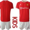 Günstige Fußballtrikots Manchester United Heimtrikot 2022 Kinder in rot