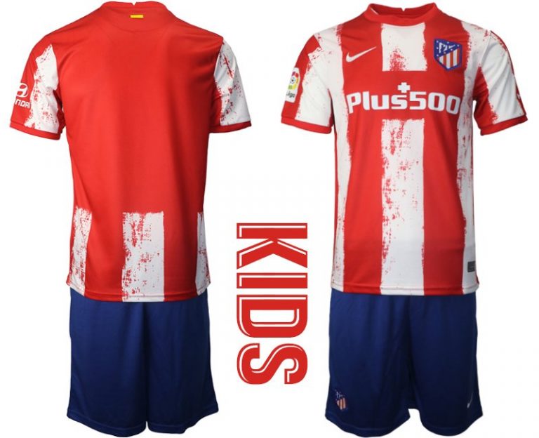 Heimtrikot Atlético de Madrid Home Fußballtrikot rot 2021/2022 für Kinder