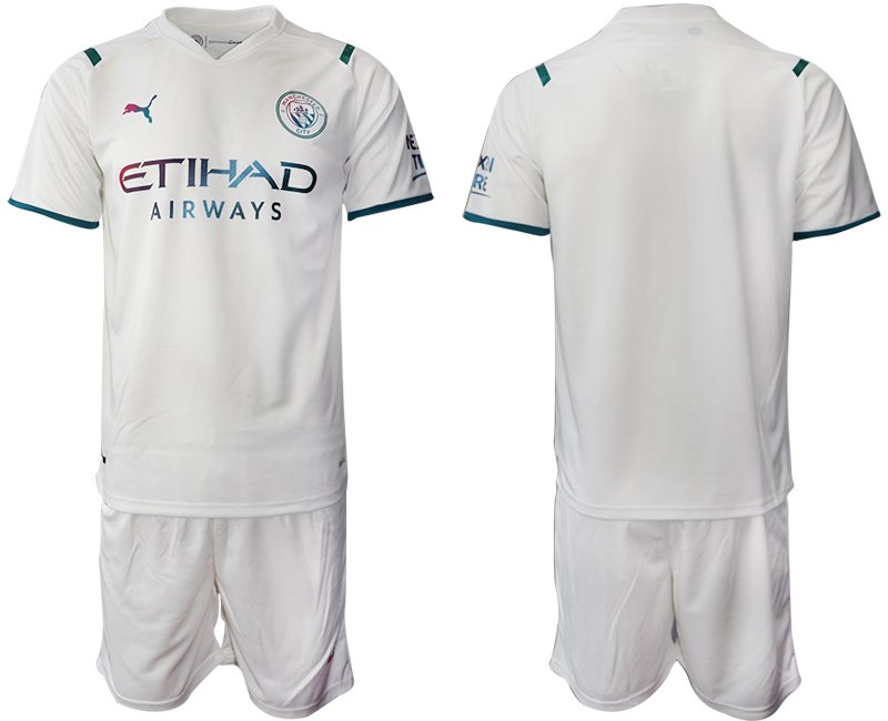 Manchester City Herren Auswärts Trikot 2022 weiß/hellblau