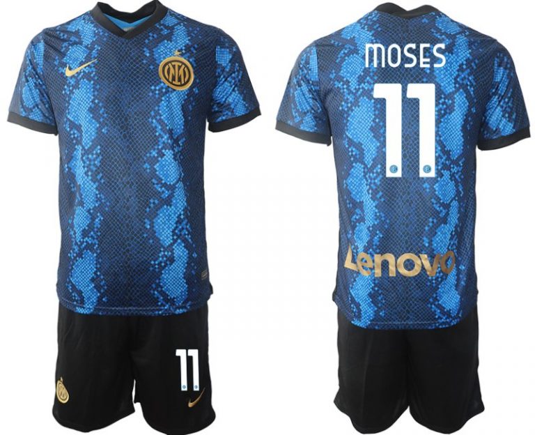 Moses #11 Inter Mailand Heimtrikot 2022 Fussballtrikot Offizielles Set