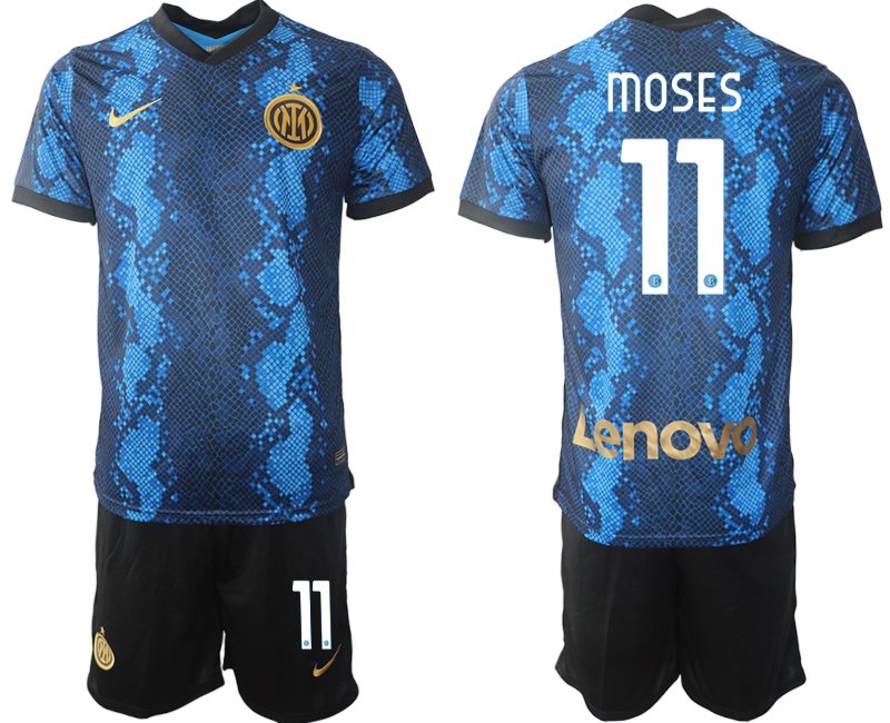 Moses #11 Inter Mailand Heimtrikot 2022 Fussballtrikot Offizielles Set