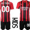 Personalisierte Fußball Trikot Kit Set AC Milan Shorts Kinder Anpassbarer Name und Nummer-1