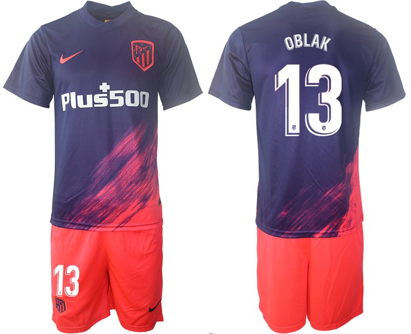 Spanische Vereine Atlético Madrid Auswärtstrikot 2021/22 dunkelblau/pink OBLAK 13