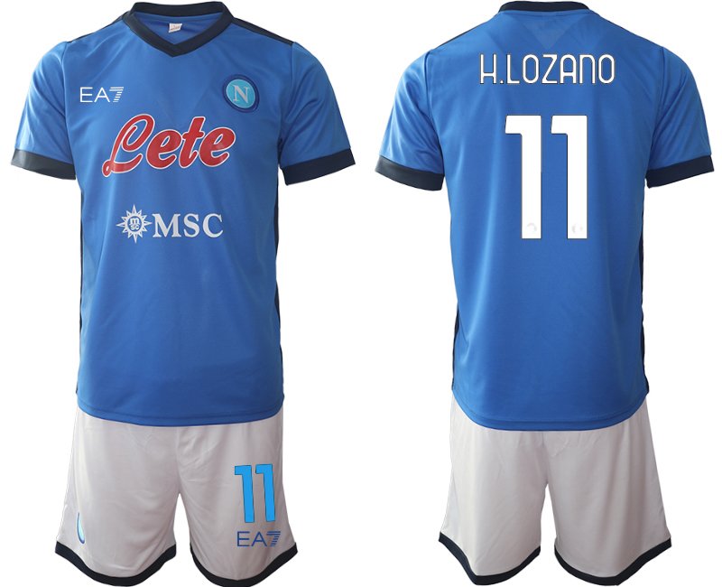 SSC Napoli Heimtrikot Trikotsatz Kit blau weiß mit Aufdruck H.LOZANO 11