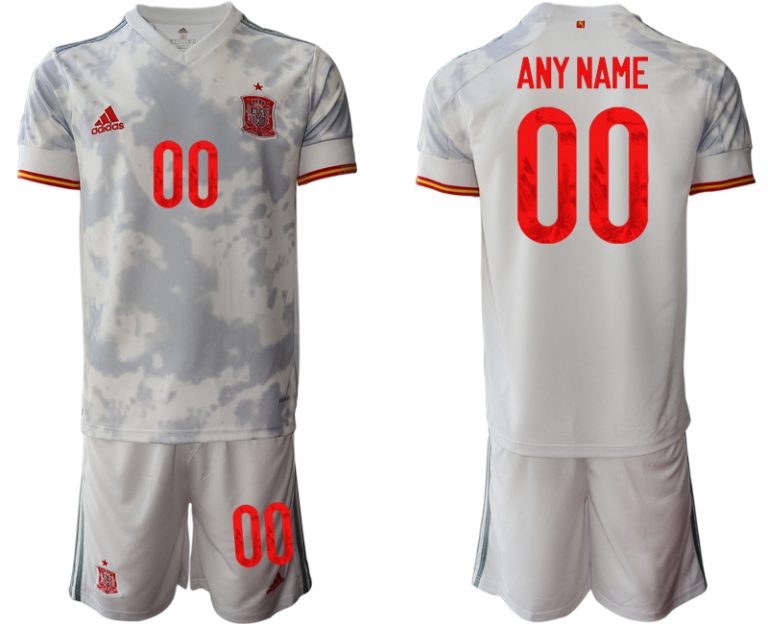 Spanien Trikot Away EM 2021 Weiss Kurzarm + Kurze Hosen