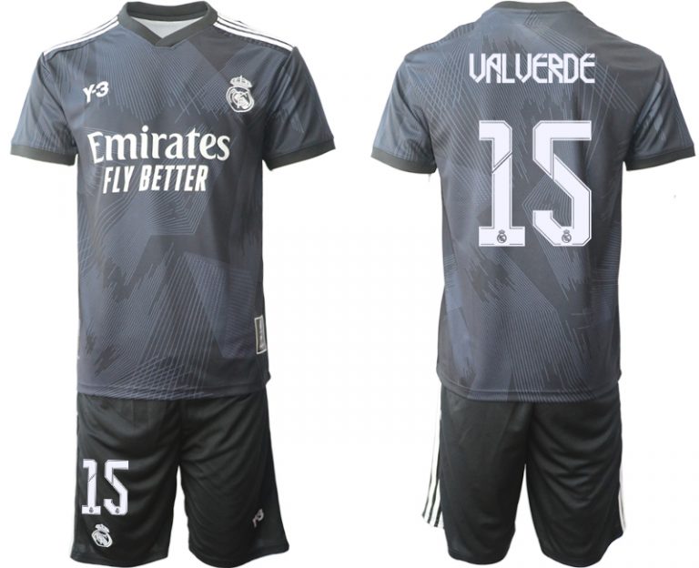 Herren Y-3 Real Madrid Viertes Fußballtrikot schwarz für die Saison 2021-2022 UALUERDE 15