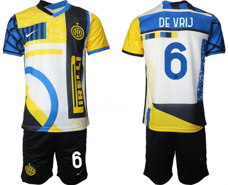 Inter Mailand Stadium Jersey Fussball Trikot Kurzarm Günstige Heimtrikot DE VRIJ 6