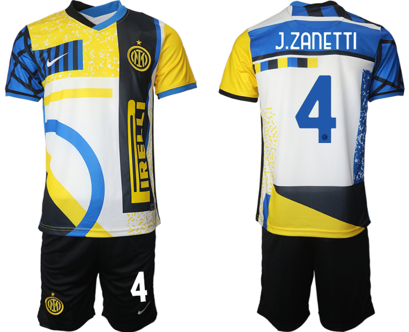 Inter Mailand Stadium Jersey Fussball Trikot Kurzarm Herren Heimtrikot J.ZANETTI 4