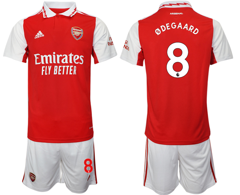 Herren Arsenal 2022-2023 Heimtrikot rot-weiß Fußballtrikots Set Outlet