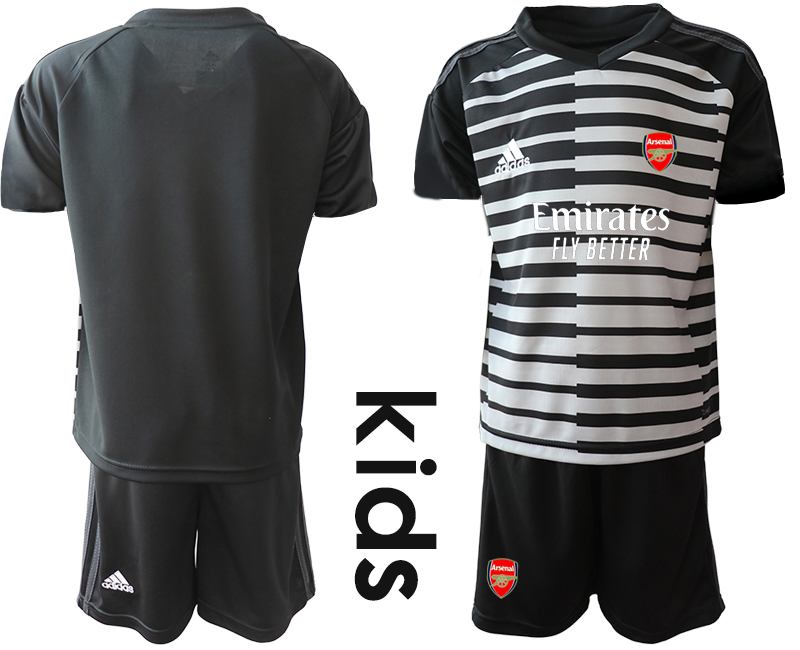 Kinder Fußballtrikots FC Arsenal Torwarttrikot schwarz weiß Trikotsatz Fußballtrikots Set